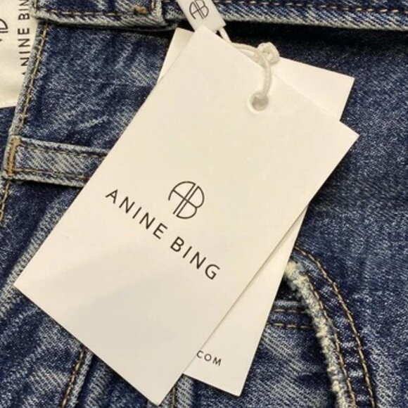 Anine Bing Womens Jean Mid Indigo Blue Size 23 Samara High Rise Ankle Slim - Picture 11 of 11